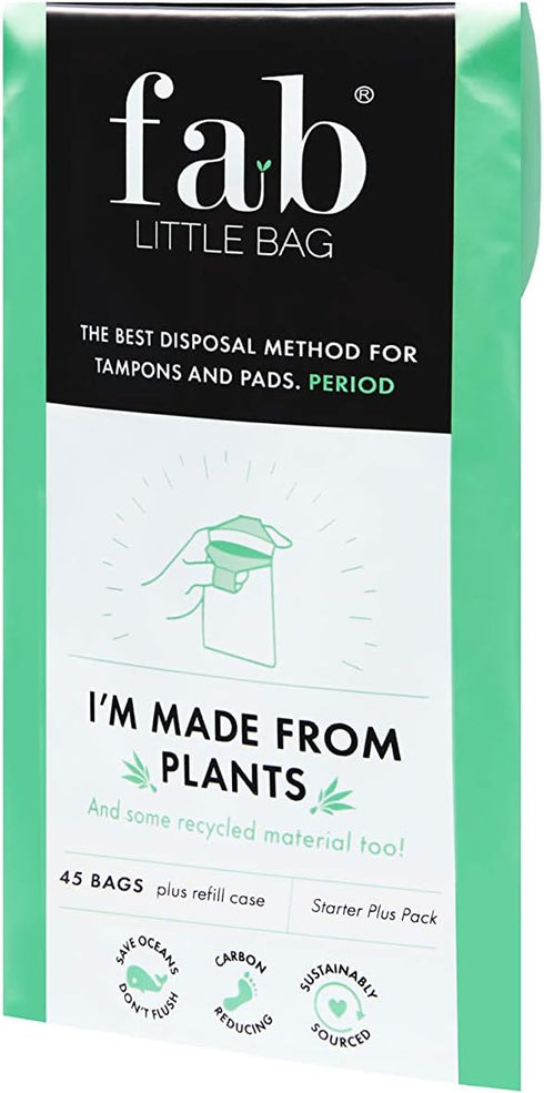 Fab Little Bag Starter Plus Pack - 45 Sanitary Disposal Bags Plus Recyclable Refill Pack for Out and About (45 Pack)...