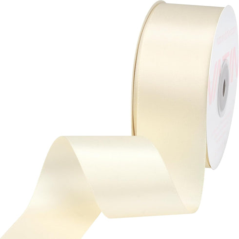 VATIN Double Face Cream Satin Ribbon 1-1/2" Continuous 25 Yards,Cream Polyester Fabric Ribbon use for Bows Bouquet, Gift Wrapping, Floral Arrangem...