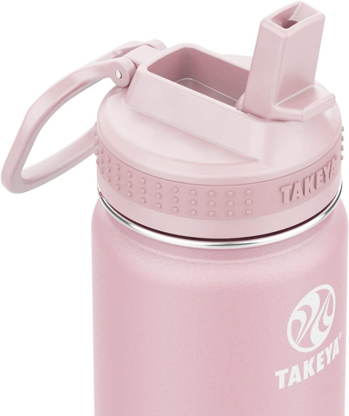 Takeya Actives Kids Water Bottle with Straw Lid - Stainless-Steel Double Wall Insulation - BPA-Free Bottle Lid with Carry Handle - Reusable Bottle...