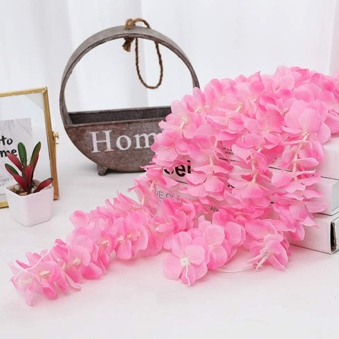 Hawesome 33Ft Artificial Flowers Garland Fake Wisteria Hanging Flowers Garlands Vine for Party Wedding Garden Decoration 10 Pack?Pink?...