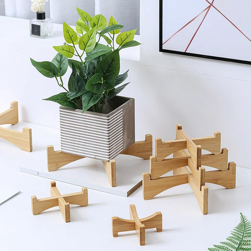lasenersm 1 Piece Flower Display Stand Wooden Flower Pot Holder Flower Pot Display Stand Planter Stand Wooden Stool Riser Small Potted Stand Plant...