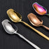 Stainless Steel Spoon Set 5 Pack, Rose flower shaped spoon, Coffee spoon?Dessert Spoon, Ice Cream Spoons, tea spoons?Love spoon, Cute holiday gift...