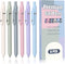 Gel Pens, 6 Pcs Smooth Writing Pens No Bleed & Smear, Black Ink Cute Pens Fine Point (0.5mm), Retractable Aesthetic Pens School Office Supplies fo...