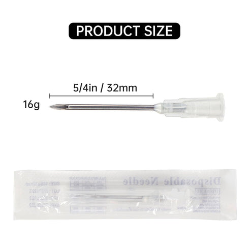 100 Pack Lab Tools 16Ga 1.25Inch (Individually Wrapped) 18Ga, 23Ga, 25Ga,21Ga, 22Ga, 27Ga, 30Ga, Industrial Dispensing Accessories, Luer Lock...