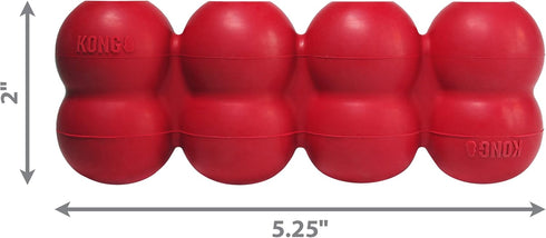 KONG Goodie Ribbon - Stuffable Natural Rubber Dog Toy - with Four Fillable Goodie Grippers for Enrichment Play - Bone-Shaped Chew Toy - for Small ...