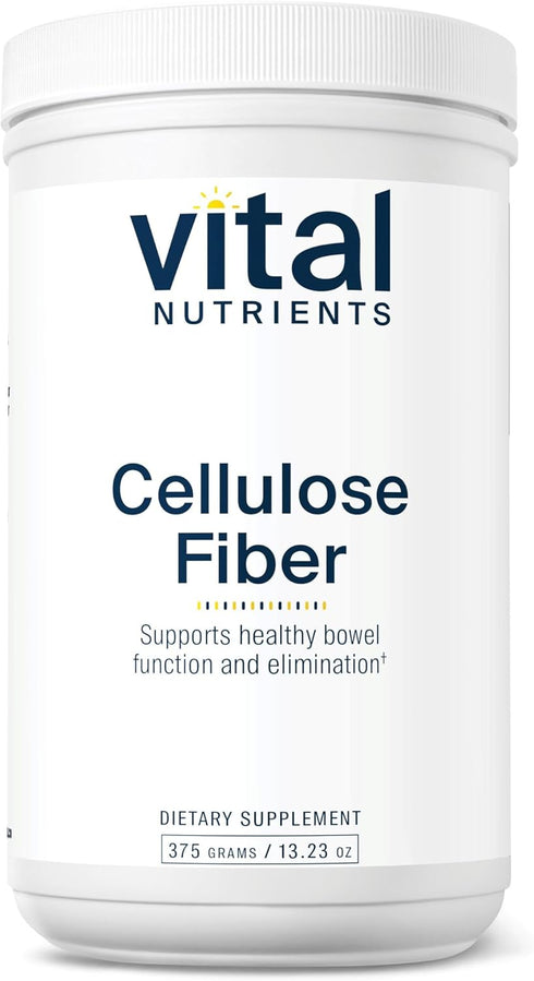 Vital Nutrients Cellulose Fiber | 375g Cellulose Insoluble Fiber Powder | Fiber Supplement Powder Supports Healthy Bowel Function & Healthy Weight...