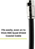 trueCABLE Universal Easy Fit RG6 & RG6Q Compression F-Connector for Dual Shield (DS) Tri-Shield and Quad Shield (QS) Coaxial Cable, 10 Pieces...