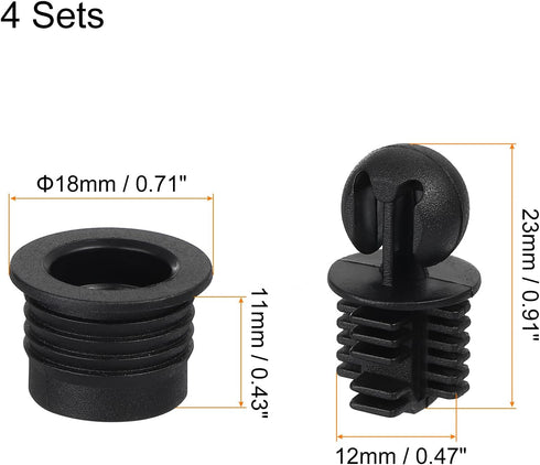 MECCANIXITY Speaker Grill Guides Plastic Ball and Socket Type 12mm Dia for Speaker Parts Accessories Pack of 4...