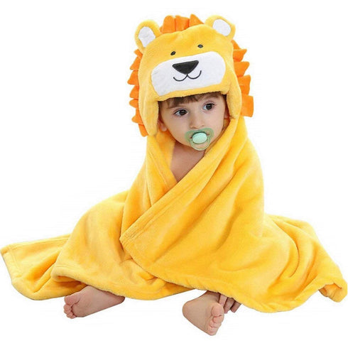 Vauwmsr Baby Hooded Blanket Ultra Soft Warm Newborn Infant Swaddle Wrap Bath Shower Towel, 25.6" x 39.4", Yellow...