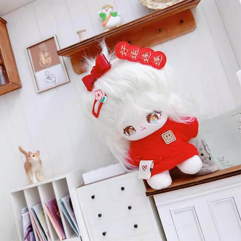 niannyyhouse 10cm Plush Doll Clothes Cartoon Pattern Knit Sweater Dolls Accessories Dress Up (Red)...