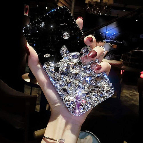 LCHDA Bling Diamond Case for Samsung Galaxy S10 Plus, Glitter Clear Crystal Full Diamonds Luxury Sparkle Transparent Rhinestone Bumper Protective ...