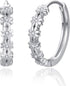 KINGWHYTE Daisy Hoop Earrings 925 Sterling Silver Lucky Flower Earrings Small Huggie Earrings Daisy Fashion Jewelry Gifts for Women...