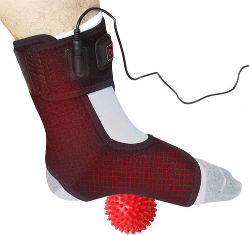 CREATRILL Heated Achilles Tendonitis/Plantar Fasciitis Foot Ankle Wrap With 3 Level Controller, Pad for moist heat Therapy, injuries Pain Relief f...