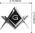 5 Pack 2.75" Chrome Plated Masonic Car Emblem Mason Square and Compasses Auto Truck Motorcycle Decal Accessories...