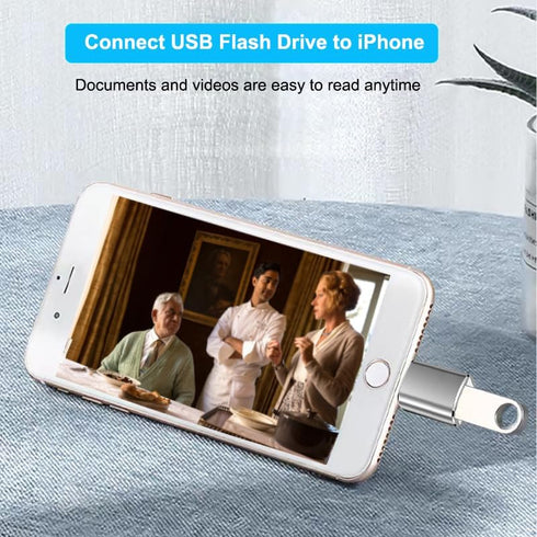 Apple MFI Certified Lightning to USB Camera Adapter, USB 3.0 OTG Cable Adapter for iPhone 14 13 12 11 XS XR X SE 8 7 6 5 iPad to Connect Card Read...