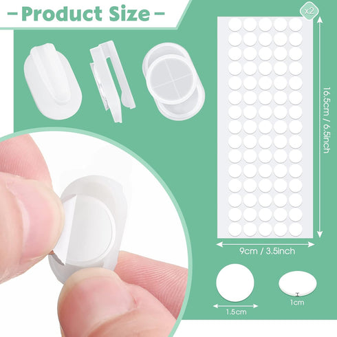 Adhesive Plastic Sticky Clips White Clips Reusable Removable Sticky Clips Small Poster Clips Wall Clips Hanging Bulletin Board Clips for Teachers ...
