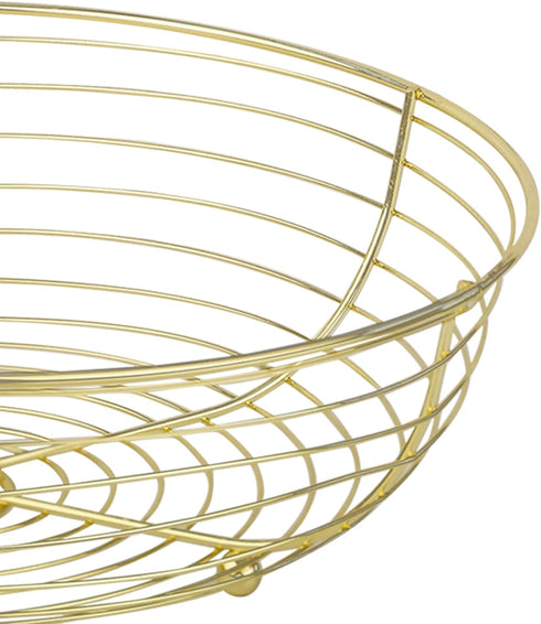 IBWell® Gold Fruit Bowl for Kichen Countertop, Round Wire Fruits Breads Vegetables Snacks Canddy Basket - 11.2"x3.6"(DxH)...