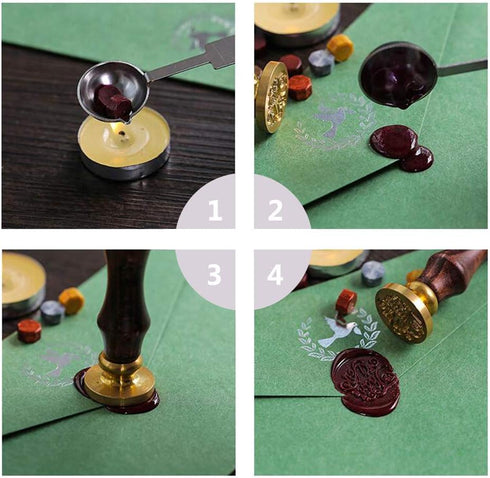 CRASPIRE Animal Wax Seal Stamp Dairy Cow Sealing Wax Stamps Retro Wood Stamp Wax Seal 25mm Removable Brass Seal Wood Handle for Envelopes Invitati...