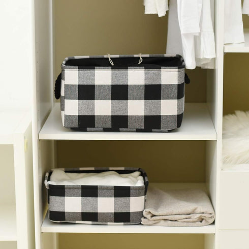 INough Christmas Buffalo Plaid Storage Basket for Kids - Collapsible Toy Box for Baby/Office/Bedroom - Low Gifts Farmhouse Decor...