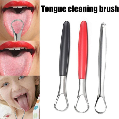 Silvery Tongue Cleaner Brushes Tongue Scraper, Tounge Scrappers Stainless Steel, Portable Tongue Scraper Reduce Bad Breath and Freshing Breath for...
