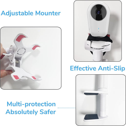TakTark Universal Baby Camera Mount, Flexible Baby Camera Holder, Baby Monitor Shelf, Baby Camera Stand for Crib Nursery,1080P Indoor Alert Compat...