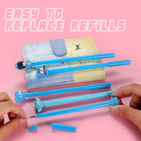 30Pcs Cute Cartoon Gel Black Ink Pens,Random Kawaii Writing Pens,Assorted Styles Pens for School Office Home Student Kids Present...