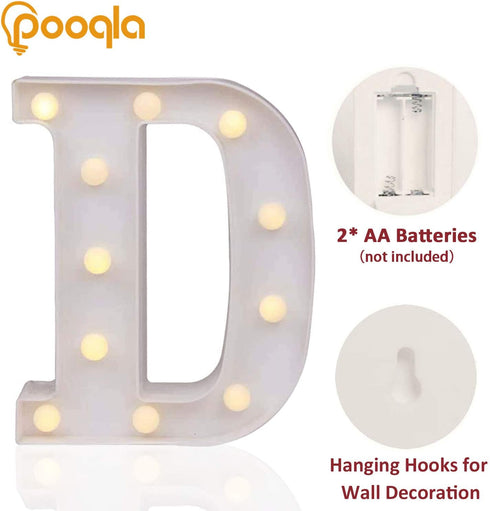 Pooqla LED Marquee Letter Lights Sign, Light Up Alphabet Letter for Home Party Wedding Decoration D...