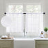 MIULEE White Sheer Curtains 24 inch Length Linen Textured Kitchen Window Curtains Over Sink, Rod Pocket Short Small Curtains for Bathroom Cafe Lig...