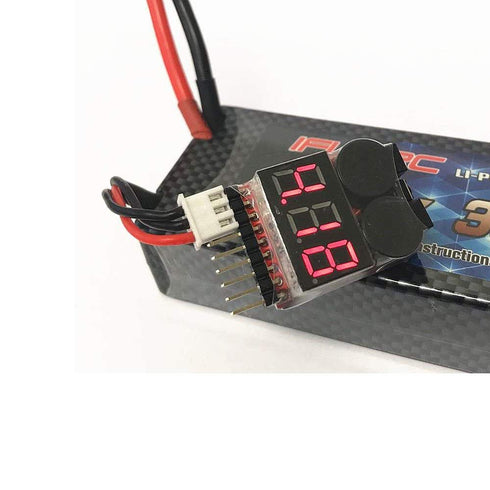 5PCS 2in1 1-8s Lipo Battery Voltage Tester,RC Low Voltage Buzzer Alarm,Battery Monitor Checker Tester for 1-8s Lipo/Li-ion/LiMn/Li-Fe...