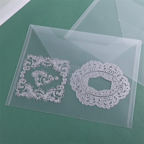 20 Pcs Large 11.5"X9" Stamp & Die Storage Pockets Resealable Clear Plastic Seal Bags Storagefor Cutting Dies Stencil Album Stamp Crafts for DIY Sc...