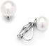 Mariell White Freshwater Pearl Stud Clip On Earring for Women, 9mm, Non-Pierced Earring Birthday Gift...