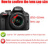 D5200 Lens Cap (52MM) for Nikon D5500 D5200 D3200 w/ NIKKOR AF-S 18-55mm Lens, for Canon EF-M 18-55mm 55-200mm Lens (2 Pack)...