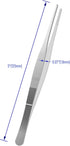 2 PCS 5 Inch Stainless Steel Tweezers, with Straight Round Blunt Serrated Tip, 0.07 Inch Thickness Stainless Steel, Multipurpose Daily Garden Home...