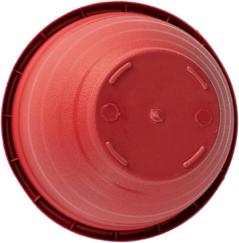 The HC Companies 8 Inch Rings Planter with Self Watering Disk - Lightweight Indoor Outdoor Plastic Plant Pot for Herbs and Flowers, Warm Red...
