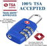 TSA Luggage Locks (4Pack) - 3 Digit Combination Padlocks - Approved Travel Lock for Suitcases & Baggage (Dark Blue)...