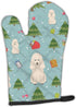 Caroline's Treasures BB4730OVMT Christmas Poodle White Oven Mitt Heat Resistant Thick Oven Mitt for Hot Pans and Oven, Kitchen Mitt Protect Hands,...