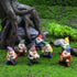 Enchanted Garden Decor: 7-Piece Gnome Miniature Statues, Elf's Joyful Atmosphere Ornaments - Ideal for Gardens, Backyards, Patios, Lawns, Bonsai, ...
