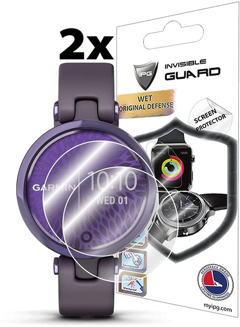 IPG for Garmin Lily Classic - Sport Edition Small GPS Smartwatch Screen Protector (2 Units) Invisible Ultra HD Clear Film Anti Scratch Guard-Smoot...