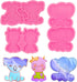 3 Pcs Badge Reel Resin Silicone Mold Baby Cow & Elephant Shape Epoxy Resin Casting Mold for Jewelry and Pendant Making DIY Crafts ID Badge Holder ...