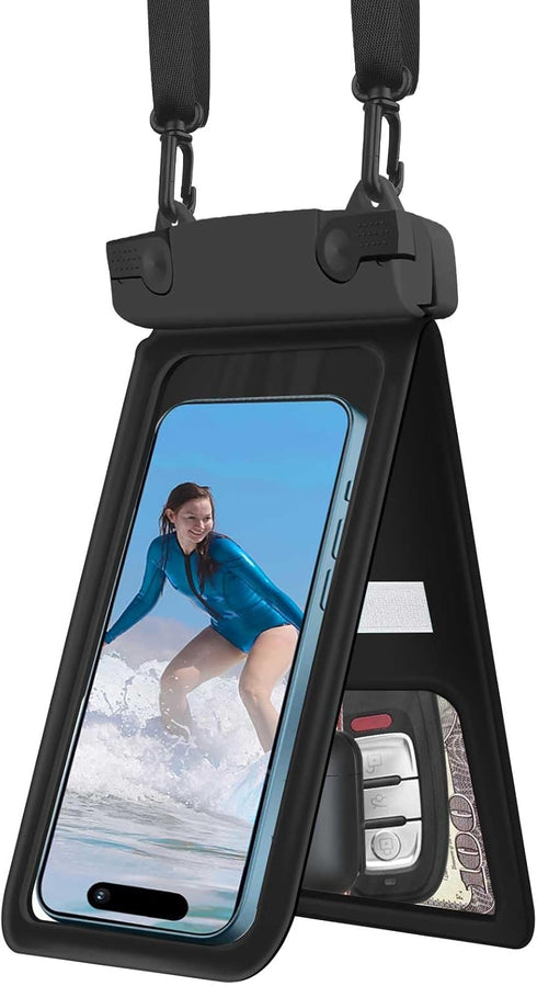 Waterproof Phone Pouch, IPX8 Double Space Cell Phone Case for iPhone 15 14 13 Pro Max Plus Samsung Galaxy S23 S22 Ultra, Detachable Lanyard, Cruis...