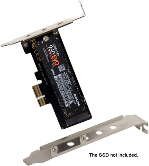 Cablecc Low Profile PCI-E 3.0 x4 Lane to M.2 NGFF M-Key SSD Nvme AHCI PCI Express Adapter Card...