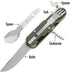 ASR Outdoor 6 in 1 Camping Utensil Camp Kitchen Multi-Tool with Carrying Case and Bottle Opener...
