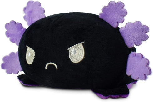 TeeTurtle - The Original Reversible Axolotl Plushie - Purple + Black - Cute Sensory Fidget Stuffed Animals That Show Your Mood 4 inch...