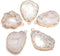 LE SKY natural stone pendant, irregular plated gold edge crystal agate stone pendant for jewelry making DIY necklace charms 25X30-35X45mm (2 Pcs)...