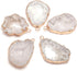 LE SKY natural stone pendant, irregular plated gold edge crystal agate stone pendant for jewelry making DIY necklace charms 25X30-35X45mm (2 Pcs)...