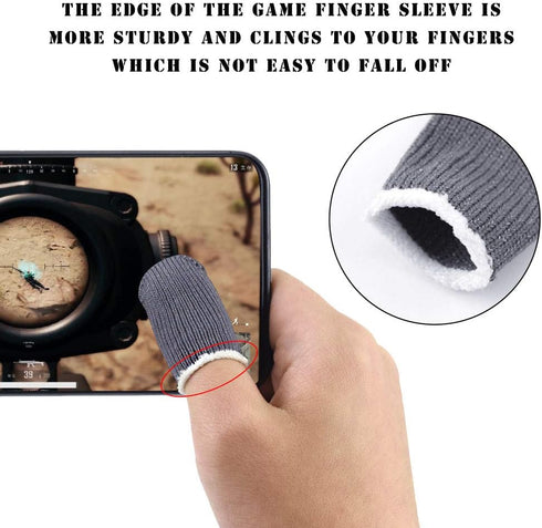 for Mobile Game Finger Sleeve Controller, Touch Screen Finger Sleeve Breathable Anti-Sweat Sensitive Shoot and Aim Keys for Rules of Survival/Kniv...