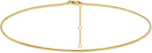 MTMY Gold Snake Chain Choker Necklace,18K Gold Plated Dainty Herringbone Necklace Delicate Fashion Choker Necklace Jewelry for Women...