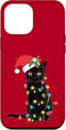 iPhone 12 Pro Max Santa Black Cat Tangled Up In Christmas Tree Lights Case...