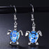Tiny Turtles Dangle Drop Earrings 925 Sterling Silver Pin Lovely Animal White Opal Hook Hoop Earring Drops Delicate Jewelry Gift for Women Girls S...