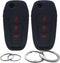 GFDesign 2 Pcs Silicone Flip 3 Buttons Key Fob Cover Remote Case Keyless Protector Compatible with Ford EcoSport Escape Explorer Ranger F-150 F-25...